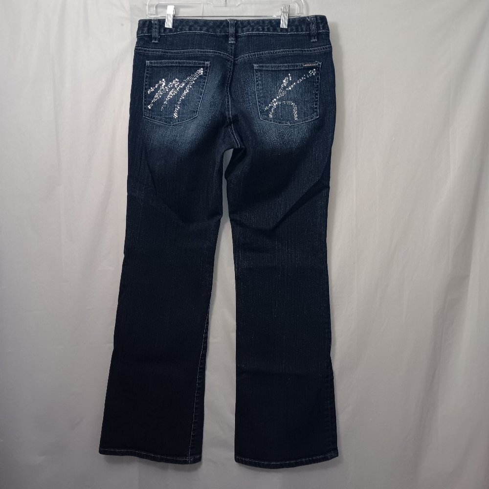 MICHAEL KORS MK RHINESTONE BACK POCKET DENIM JEANS SIZE 12